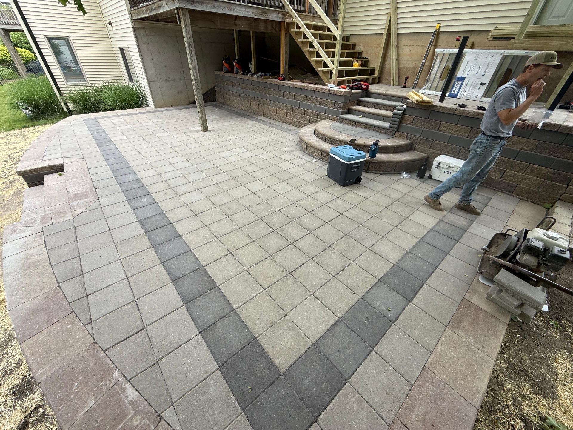Large Multi-Level Patio Installation