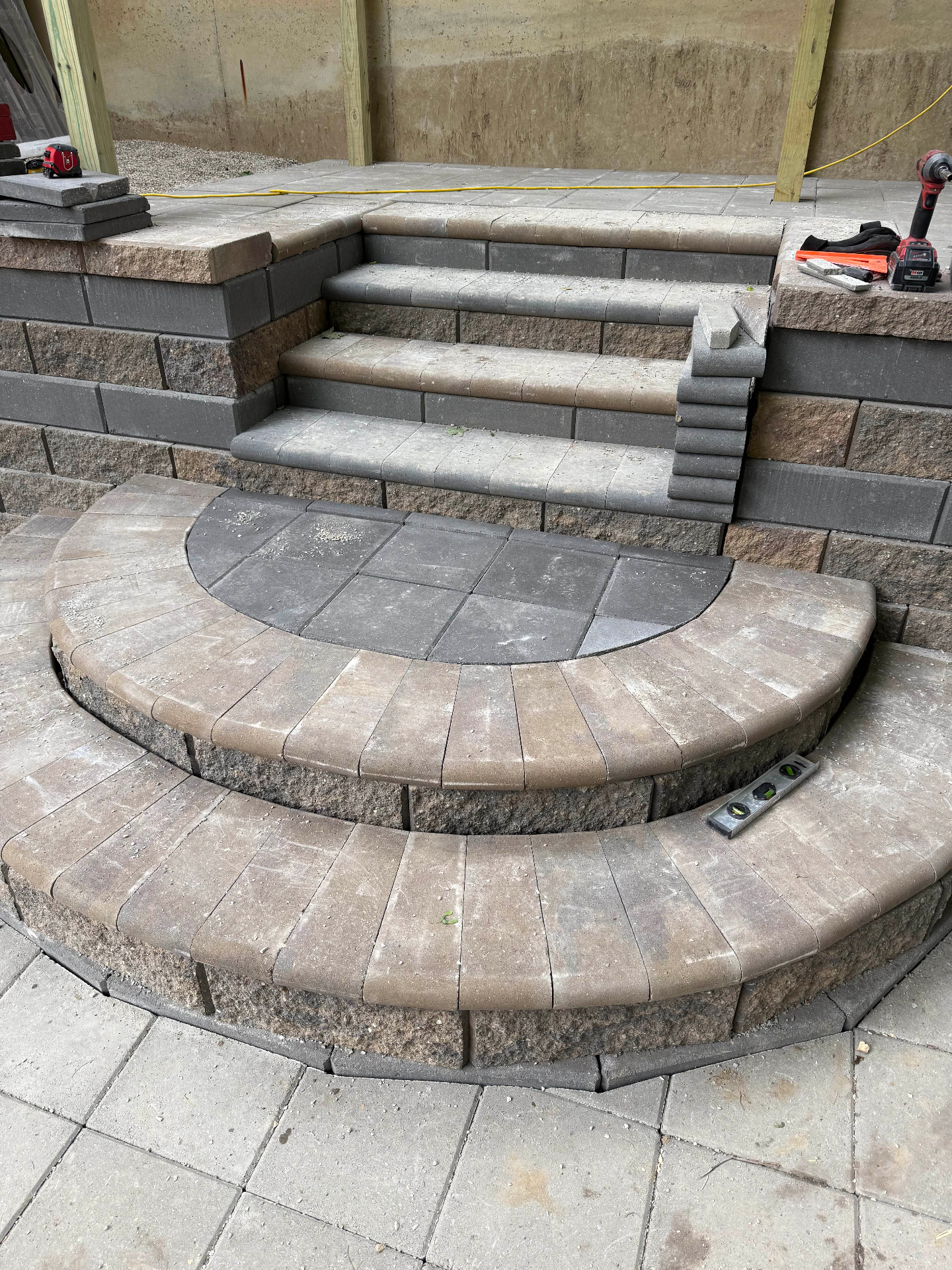 Curved Paver Steps & Stone Stair Detail
