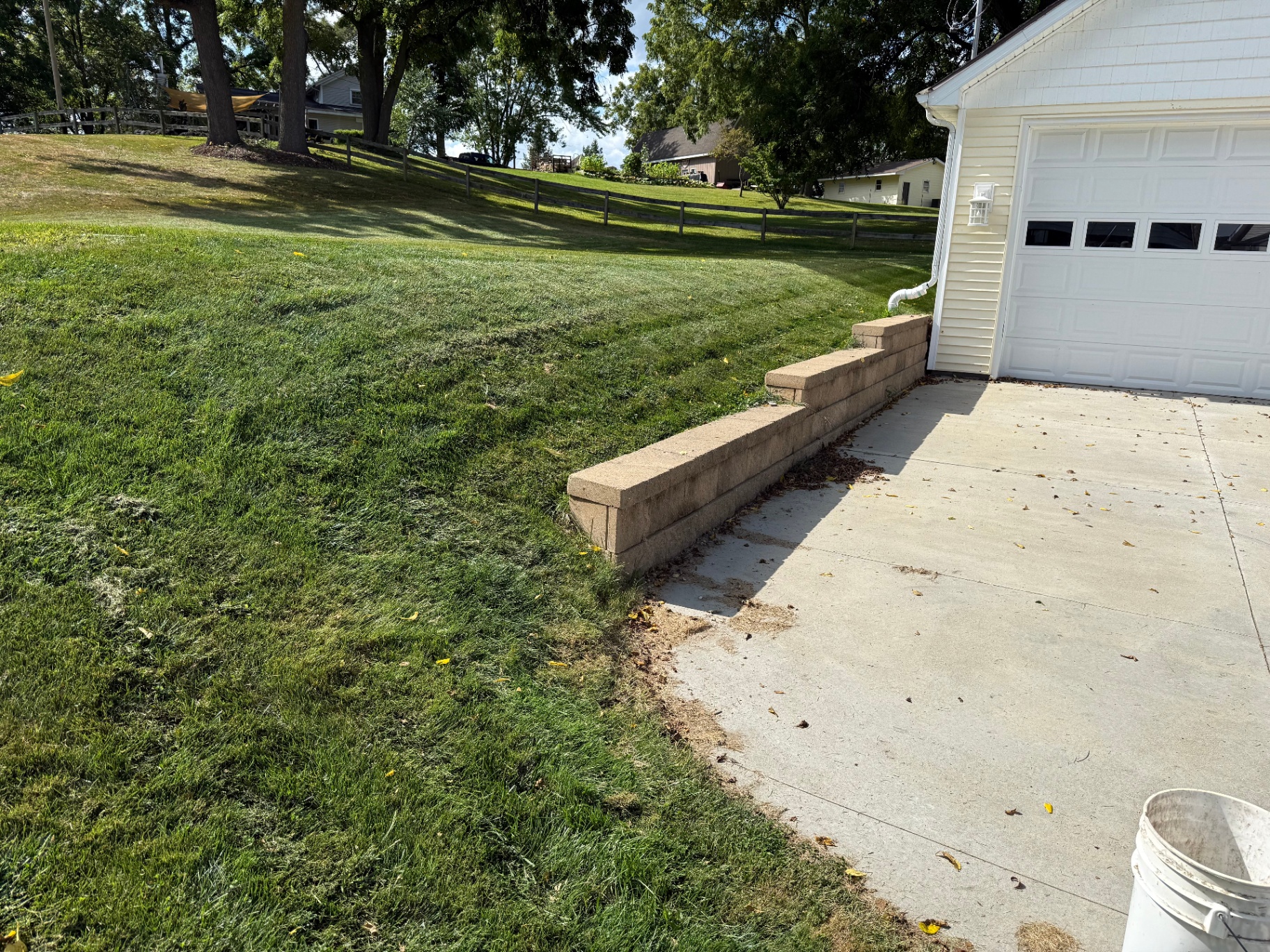 Driveway Retaining Wall Installation